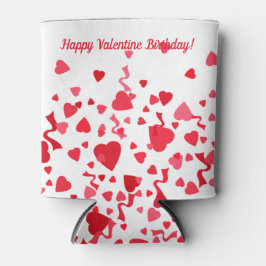 Valentine Birthday Red Confetti Hearts Dosenkühler