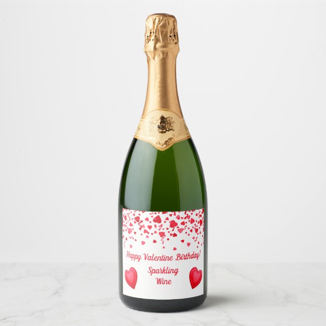 Valentine Birthday Red Confetti Personalisiertes H (Vorderseite)