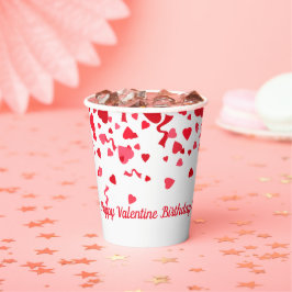 Valentine Birthday Red Confetti Personalisiertes H Pappbecher