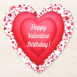 Valentine Birthday Red Confetti Personalisiertes H Untersetzer
