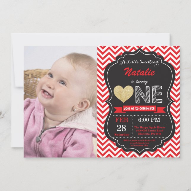 Valentine Birthday Unser kleines Süße Einladung (Vorderseite)