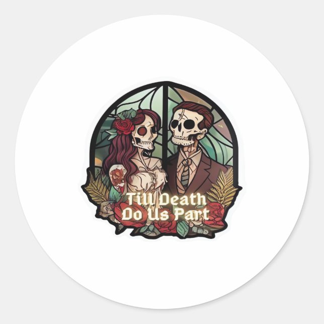 Valentine bis zum Tod tun uns Teil Classic Runder Aufkleber (Vorderseite)