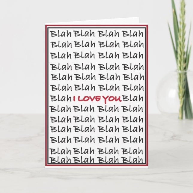 Valentine Bla Bla Feiertagskarte (Vorderseite)