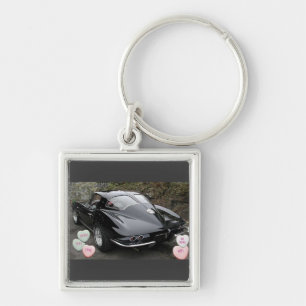 Valentine Black Corvette Schlüsselanhänger