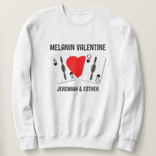 Valentine BLACK QUEEN KING PLAYCARDS Paare Sweatshirt