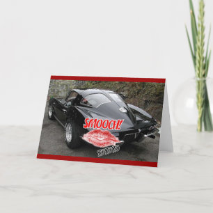 Valentine Black Split Window Corvette Classic Feiertagskarte