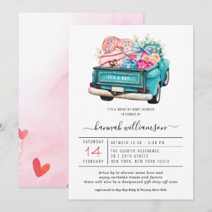 Valentine Blue Truck   Baby-Dusche Einladung