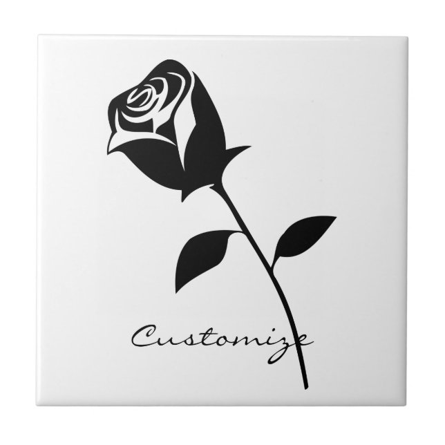 Valentine Blume Thunder_Cove der schwarzen Rose Fliese (Vorderseite)