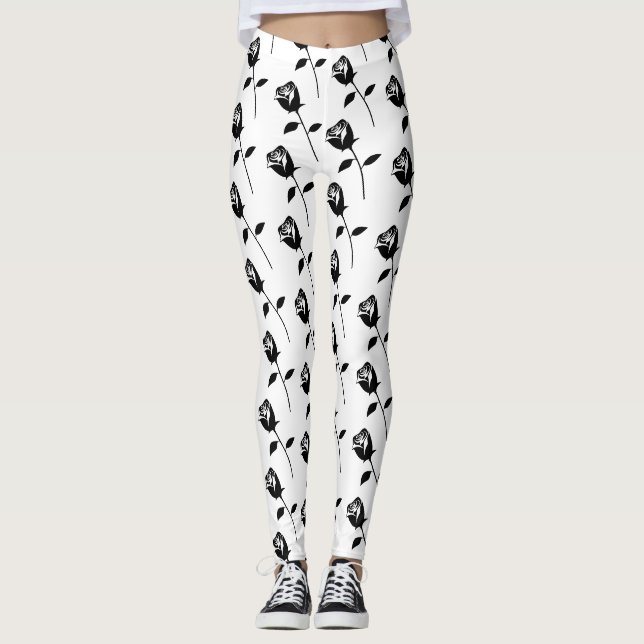 Valentine Blume Thunder_Cove der schwarzen Rose Leggings (Vorderseite)