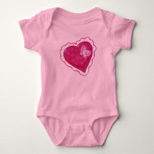 Valentine Blüten Adorable Mixed Media Baby Strampler