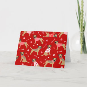 Valentine Border Terrier Muster Urlaubskarte Feiertagskarte