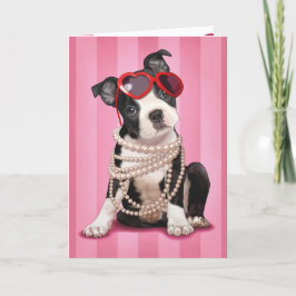 Valentine Boston Terrier Feiertagskarte