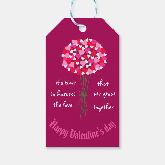 Valentine Bouquet von Blume der Liebe Geschenkanhänger (Vorderseite)
