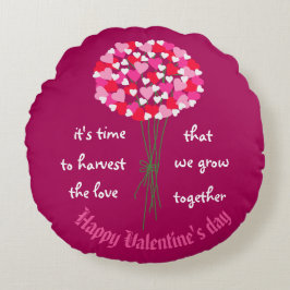 Valentine Bouquet von Blume der Liebe Rundes Kissen