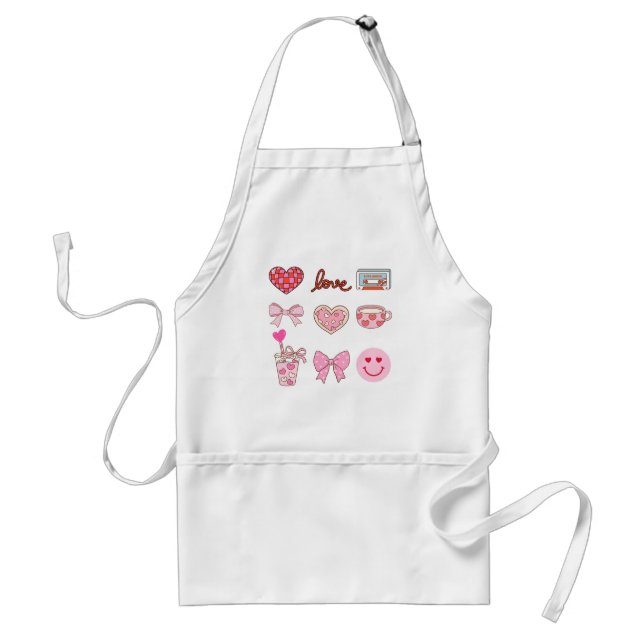Valentine Bow Heart Coffee Schürze (Vorne)