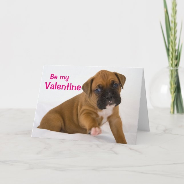 Valentine Boxer Welppy-Card Feiertagskarte (Vorderseite)
