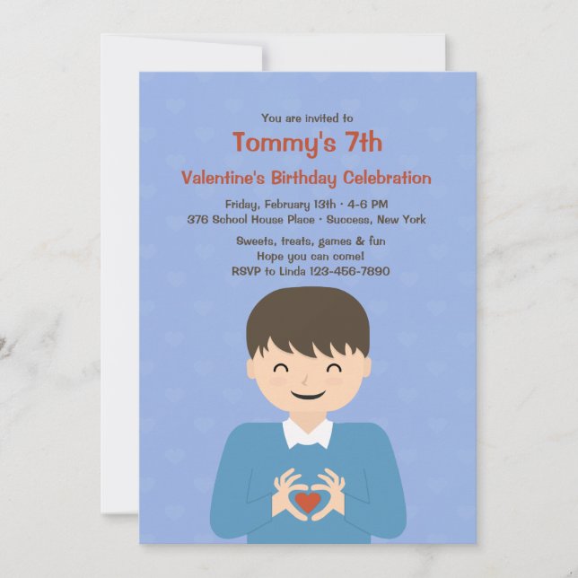 Valentine Boy Invitation de fête d'anniversaire (Devant)