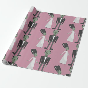 Valentine Braut Frankfurensteinmonster gruselig Lö Geschenkpapier