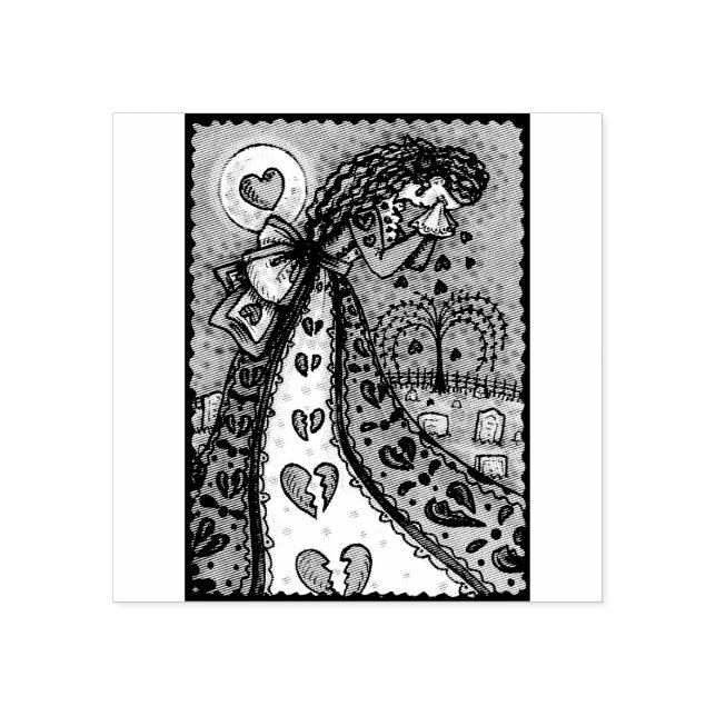 VALENTINE BROKEN, WOCHE FRAU RUBBER BRIEFMARKE GUMMISTEMPEL (Prägung)