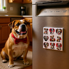 Valentine Bulldog Magnet