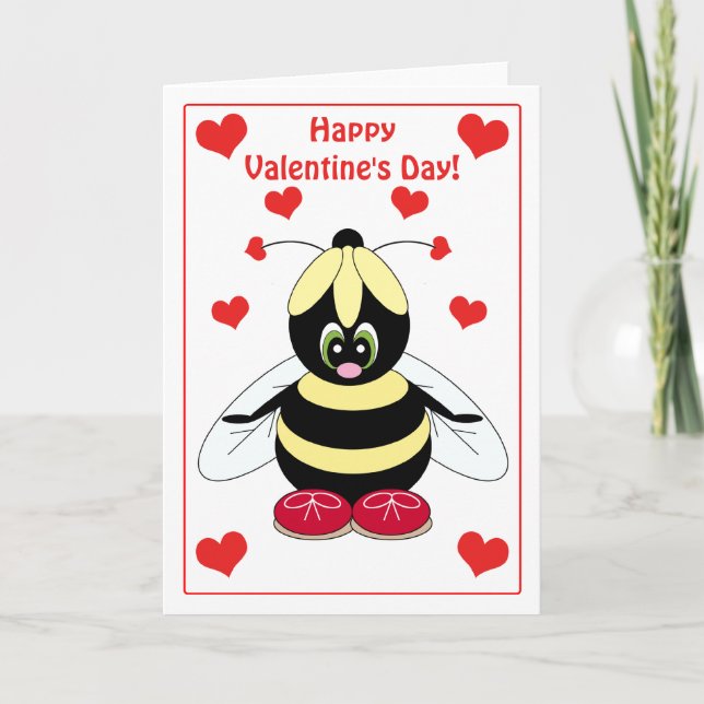 Valentine Bumblebee avec carte de coeur (Devant)