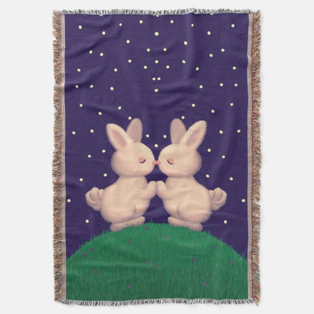Valentine Bunnies Decke (Vorderseite Vertikal)
