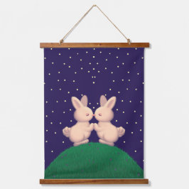 Valentine Bunnies Wandteppich Mit Holzrahmen