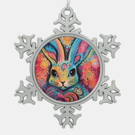 Valentine Bunny Positive vibes herzen Schneeflocken Zinn-Ornament