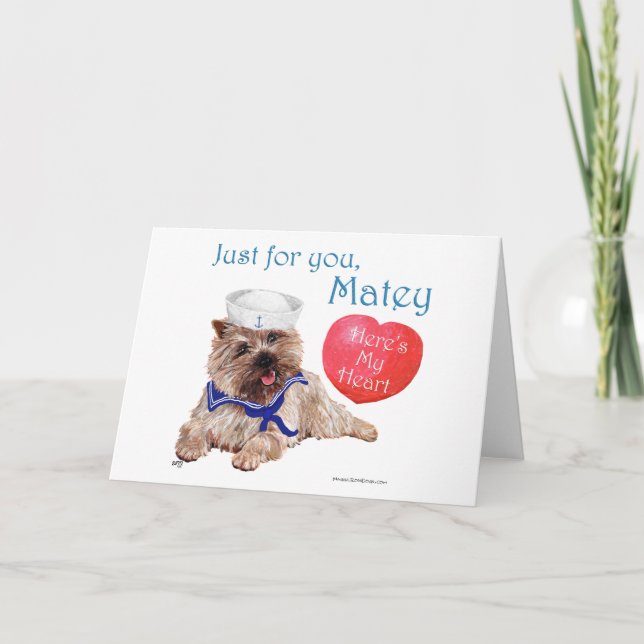 Valentine Cairn Terrier Feiertagskarte (Vorderseite)