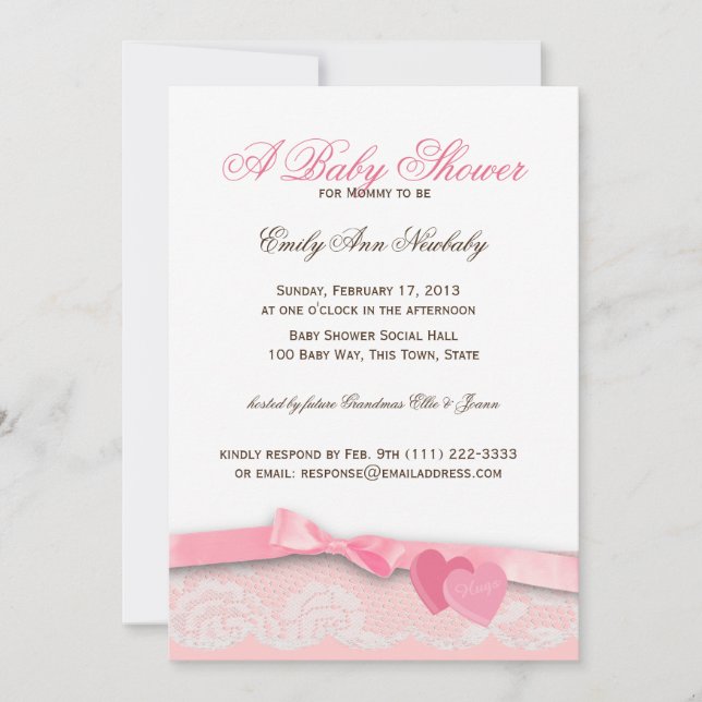 Valentine Candy Baby Shower Einladung (Vorderseite)