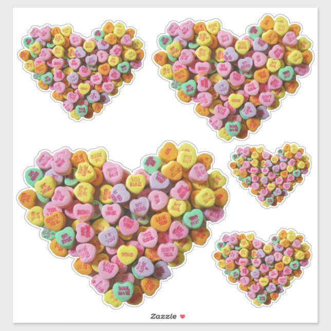 Valentine Candy Hearts Aufkleber (Blatt)