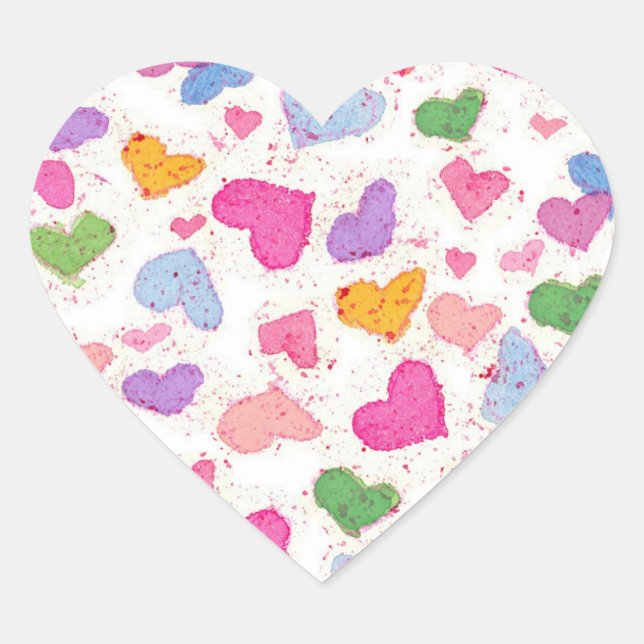 Valentine Candy Hearts Herz-Aufkleber (Vorderseite)