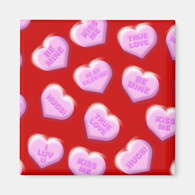 Valentine Candy Hearts Magnet (Vorne)