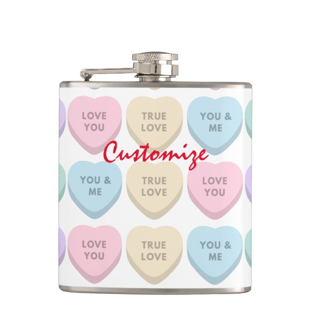 Valentine Candy Hearts Thunder_Cove Flachmann (Vorderseite)