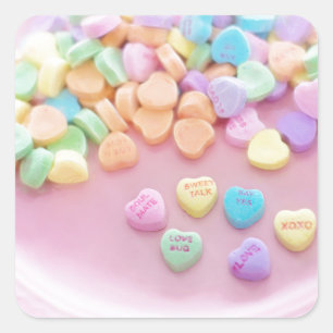 Valentine Candy Quadratischer Aufkleber
