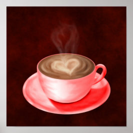 Valentine Cappuccino Kunst, Dichtung und Musik Poster