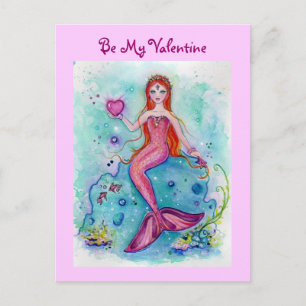 Valentine carte rose mermaid valentines Par Renee