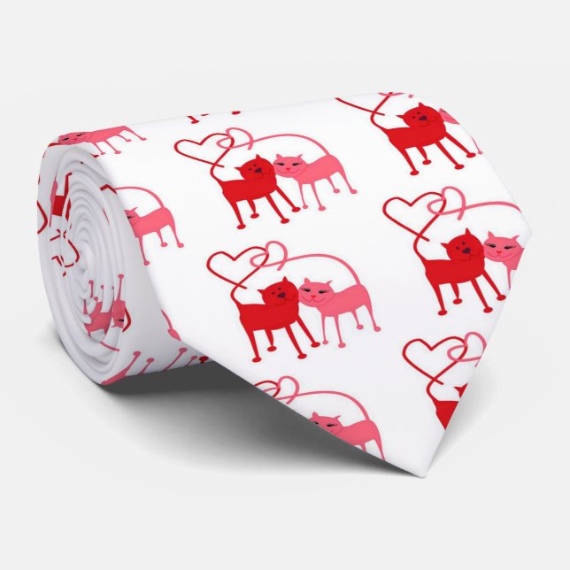 Valentine Cats - Valentine Krawatte (Gerollt)