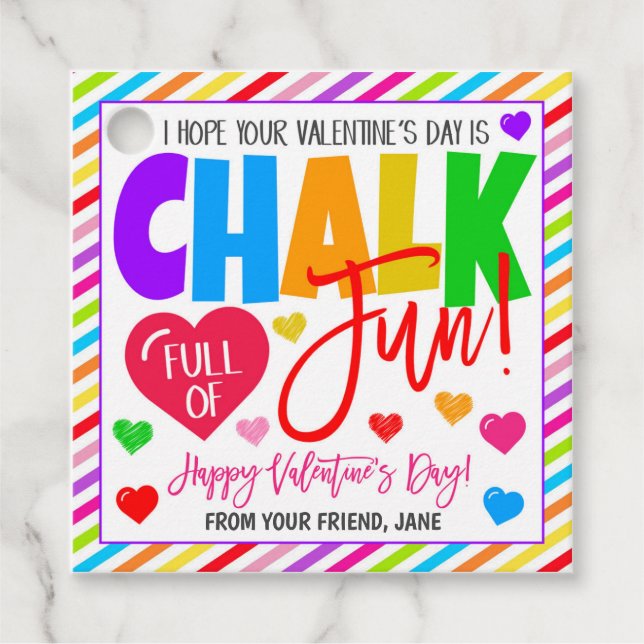 Valentine Chalk-Geschenk-Tag Geschenkanhänger (Vorderseite)