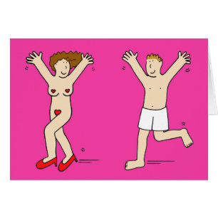 Valentine Chase Cartoon Couple in Unterwäsche