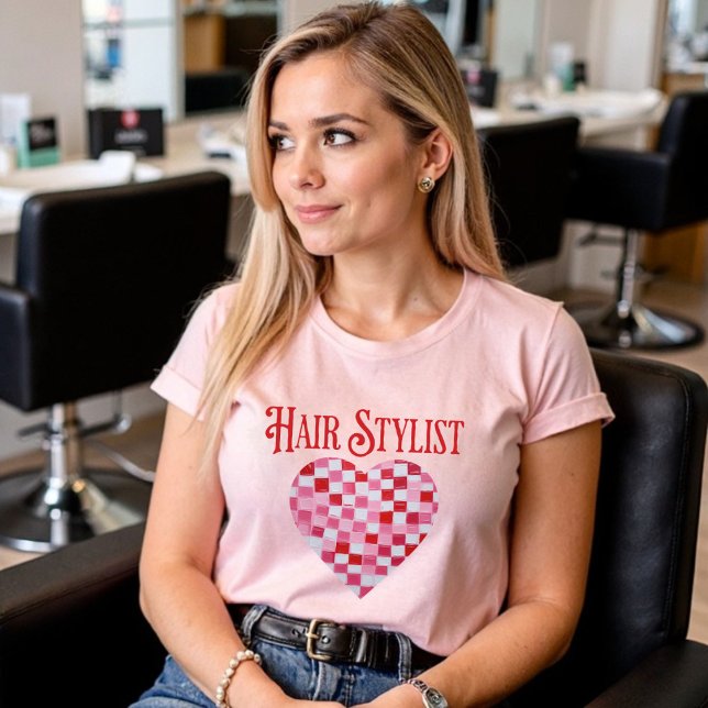Valentine Checkered Heart for Hair Stylist T-Shirt (Valentine Checkered Heart for Hair Stylist T-Shirt)