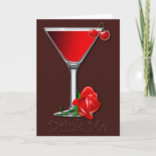 Valentine Cherry Martini Card Feiertagskarte