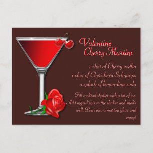 Valentine Cherry Martini Rezept Postkarte
