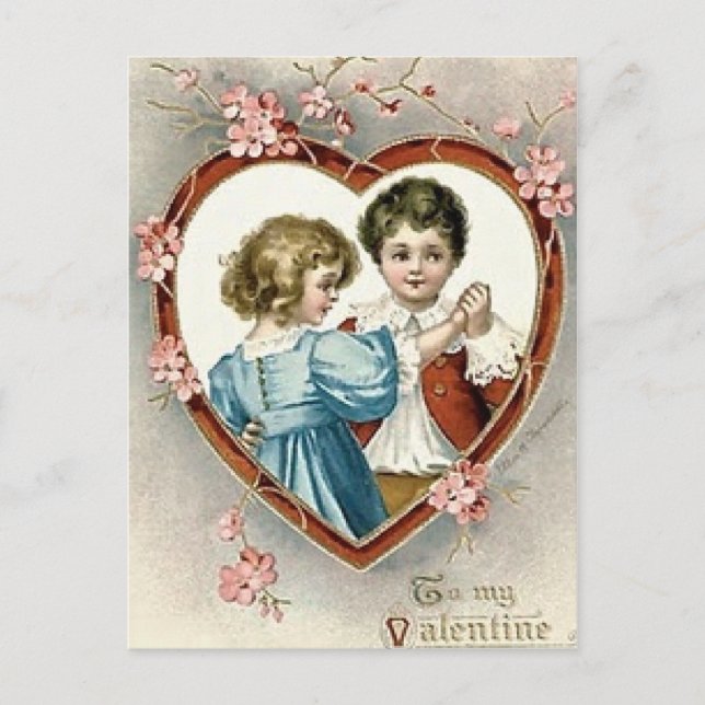 Valentine Children Feiertagspostkarte (Vorderseite)