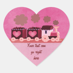 Valentine Choo Choo Train Heart Stickers