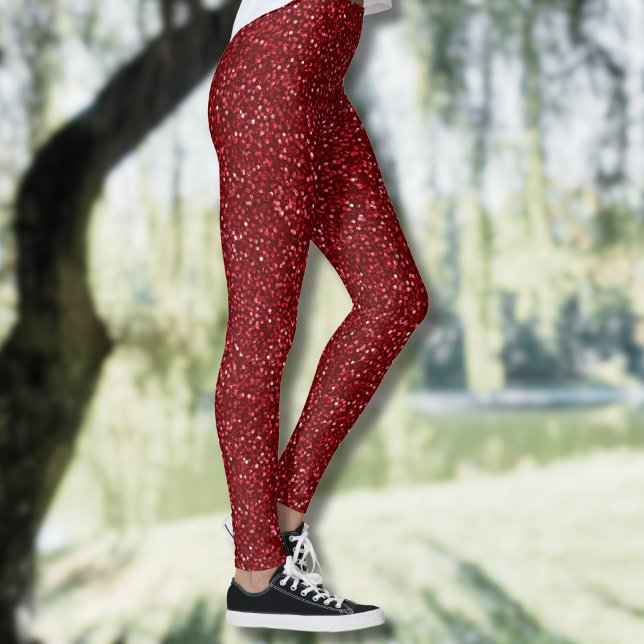 Valentine Classic Trendy Red Glitter Leggings (Von Creator hochgeladen)