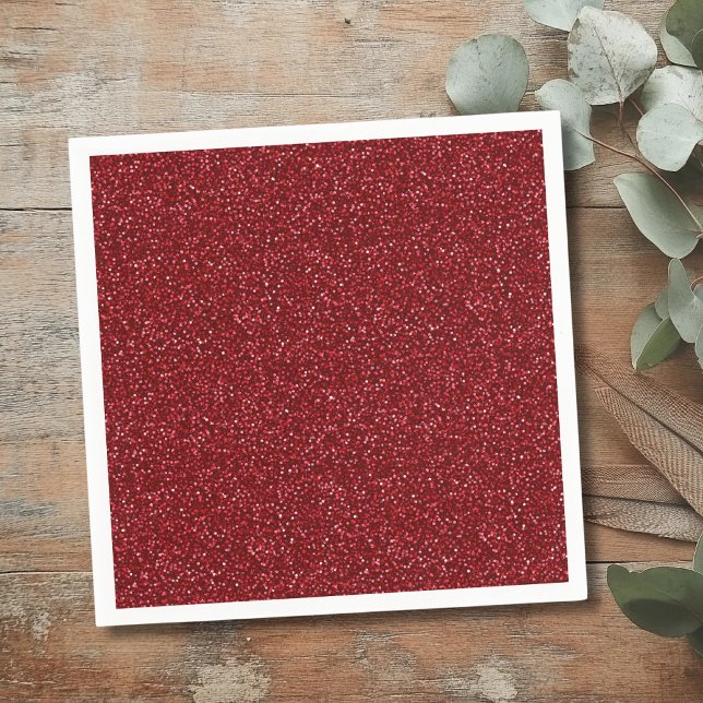 Valentine Classic Trendy Red Glitter Serviette (Von Creator hochgeladen)