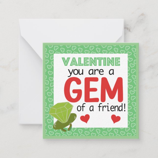 Valentine Classroom Card - Sie sind ein Juwel Vale Mitteilungskarte (Vorderseite)