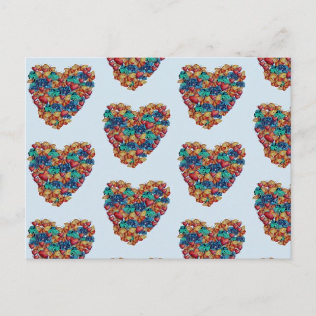 Valentine Coeurs, Coeurs dessin Carte postale (Devant)