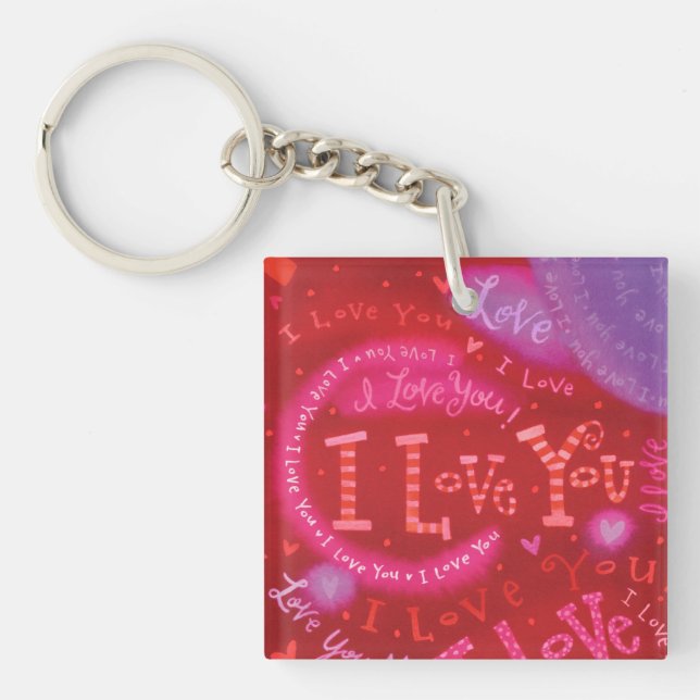 Valentine Coeurs Rose Rouge Je t'aime Typographie (Devant)